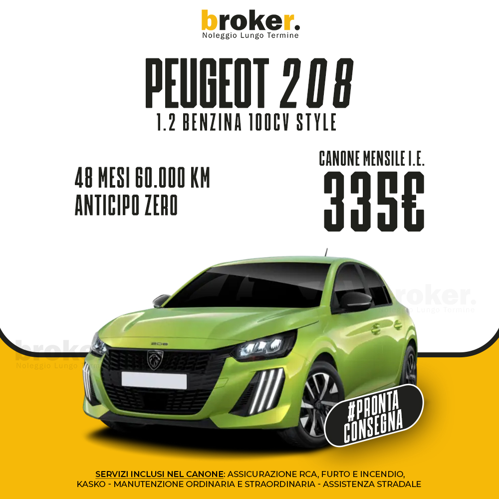 6.Peugeot 208 - Broker Noleggio Lungo Termine